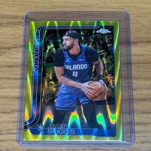 Topps White Blue Chrome Jalen Suggs Orlando Magic Card (Back)